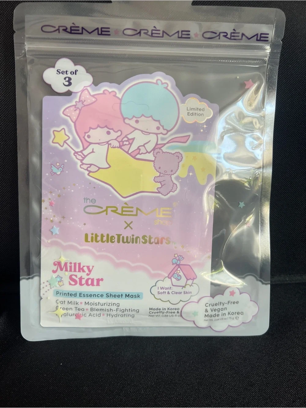 CRÈME x LittleTwinStars Milky Star Sheet Mask - Set of 3